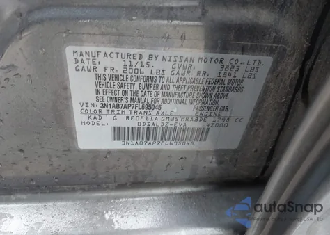 2015 Nissan Sentra Sv z USA, uszkodzony, nr VIN 3N1AB7AP7FL695045